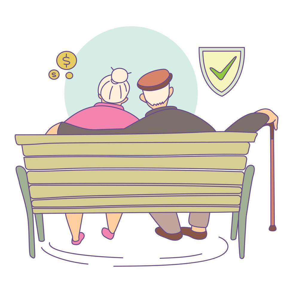Safe retirement icon, cartoon and flat style vector