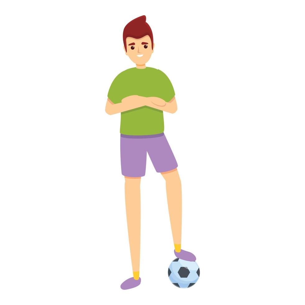 icono de juego de fútbol moderno, estilo de dibujos animados vector