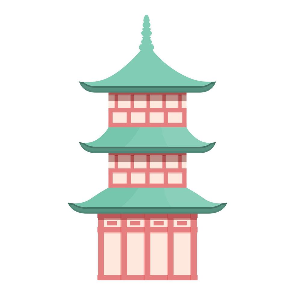 vector de dibujos animados de icono de techo de pagoda. edificio chino