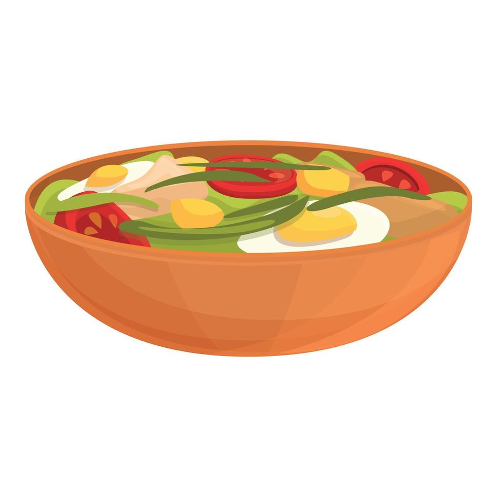 vector de dibujos animados de icono de ensalada de huevo. plato de comida