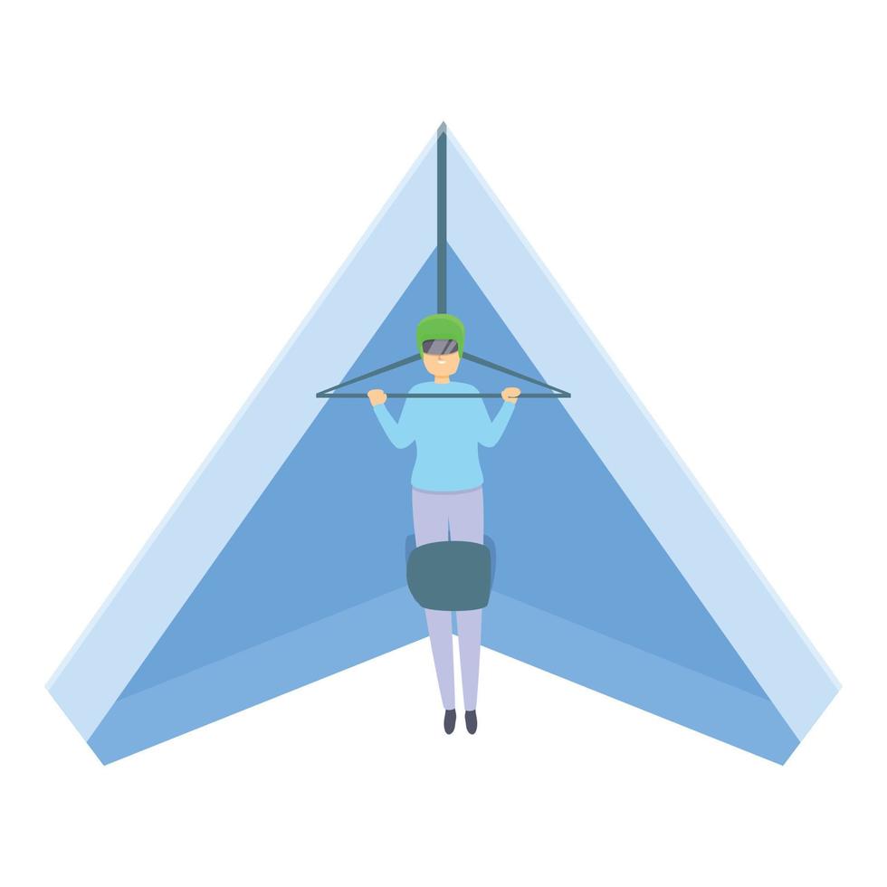 Extreme hang glider icon, cartoon style vector