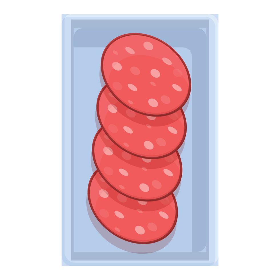Sausage airline food icon, cartoon style vector