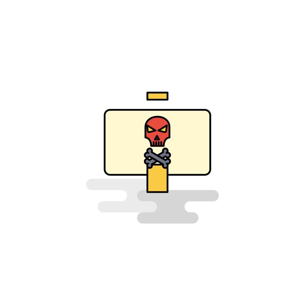 Flat Danger board Icon Vector