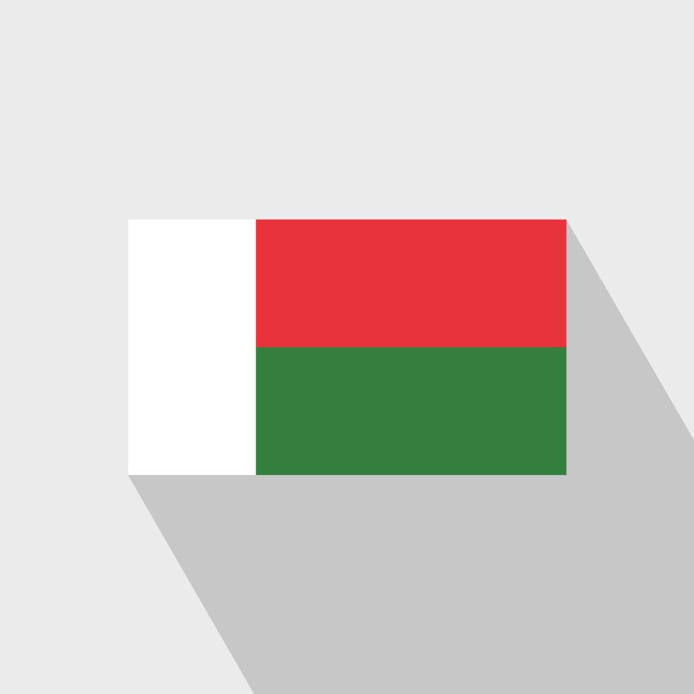 Madgascar flag Long Shadow design vector