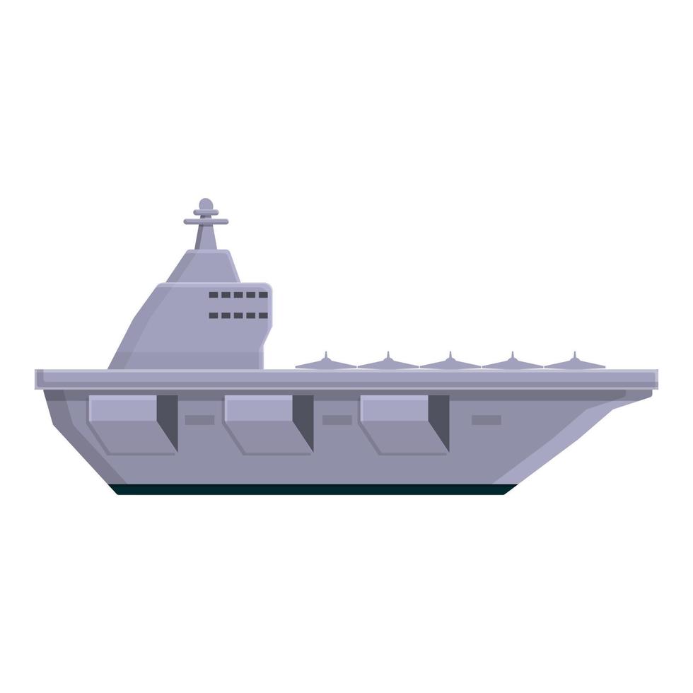 Aircraft carrier equipment icon, cartoon style vector