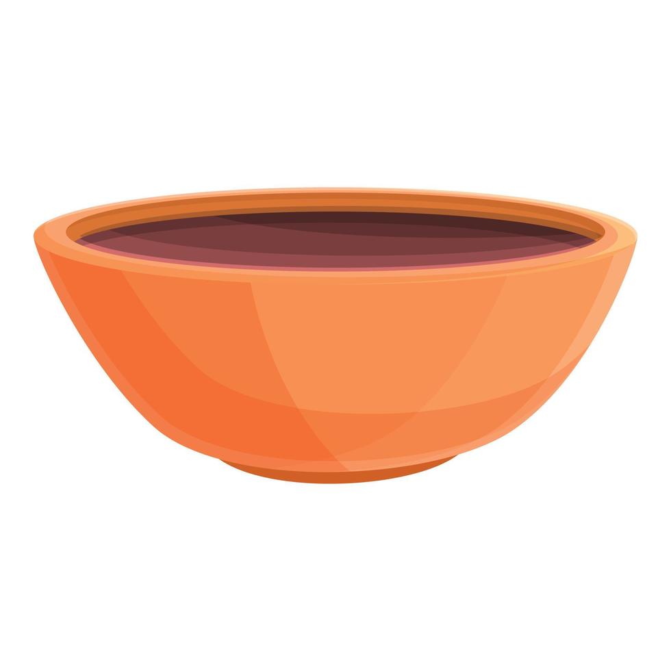 Bowl soy sauce icon, cartoon and flat style vector