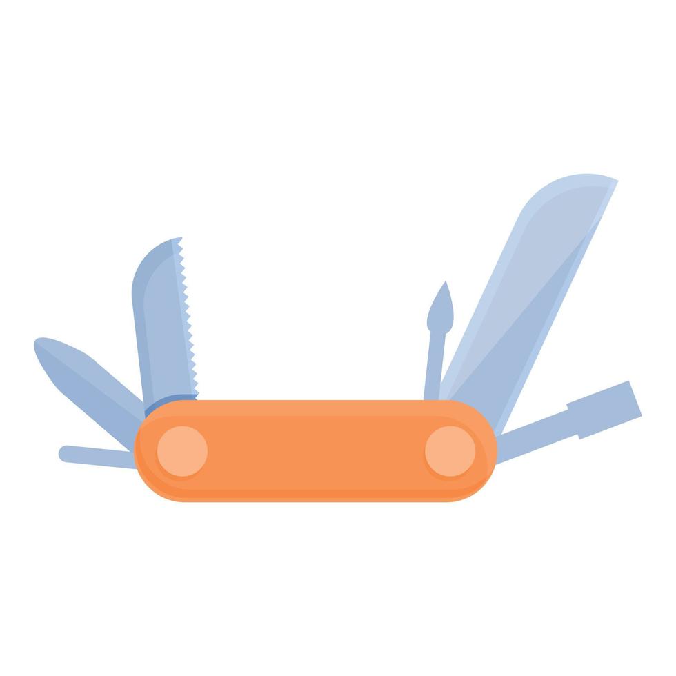 Multitool small knife icon, cartoon style vector