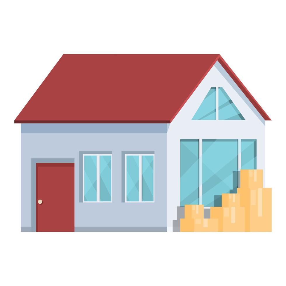 House relocation icon cartoon vector. Home move box vector