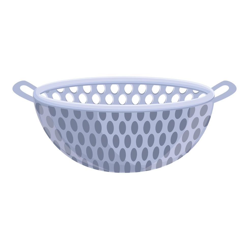 Water colander icon cartoon vector. Sieve pasta vector