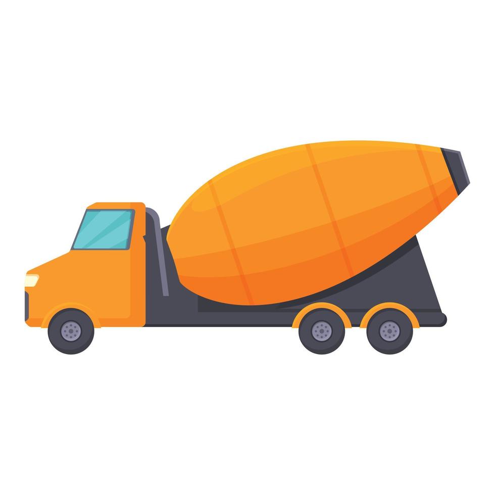 Construction machine icon cartoon vector. Concrete mixer vector