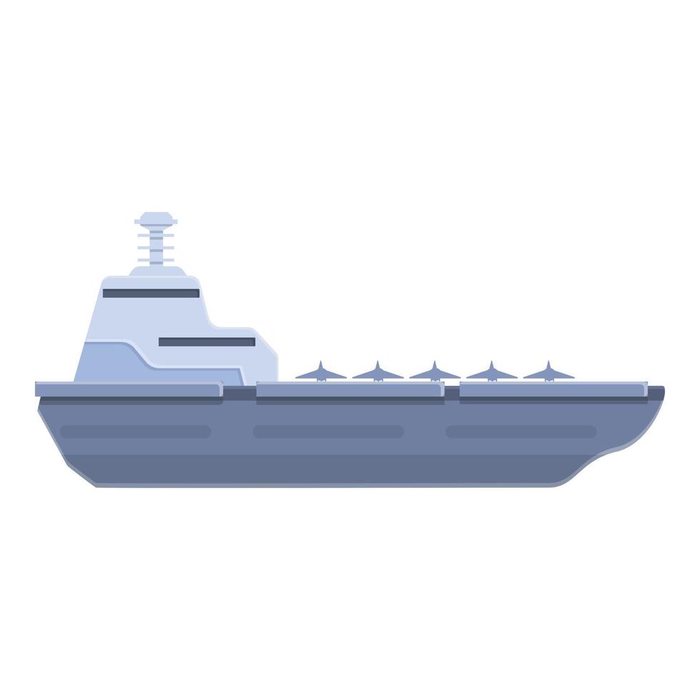 icono de fuerza de portaaviones, estilo de dibujos animados vector