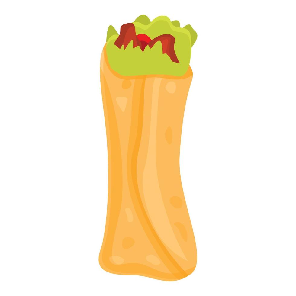 Salad pita bread icon, cartoon style vector