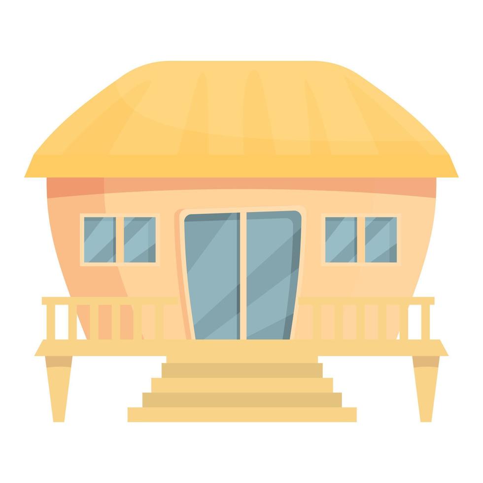 Hawaii bungalow icon cartoon vector. Beach house vector