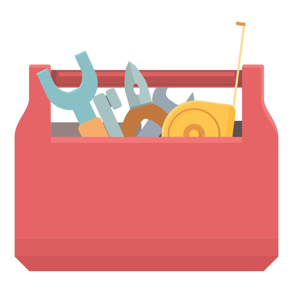 Tape toolbox icon cartoon vector. Tool box vector