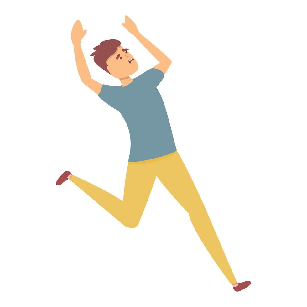Running fear icon cartoon vector. Stress attack vector