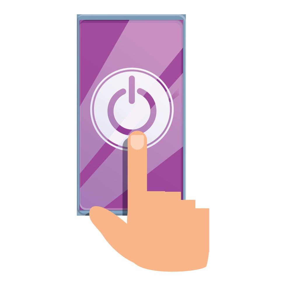 Digital detoxing turn off phone icon, cartoon style vector