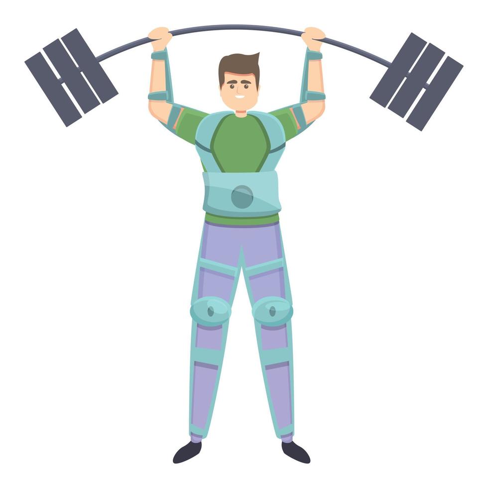 Human exoskeleton icon, cartoon style vector