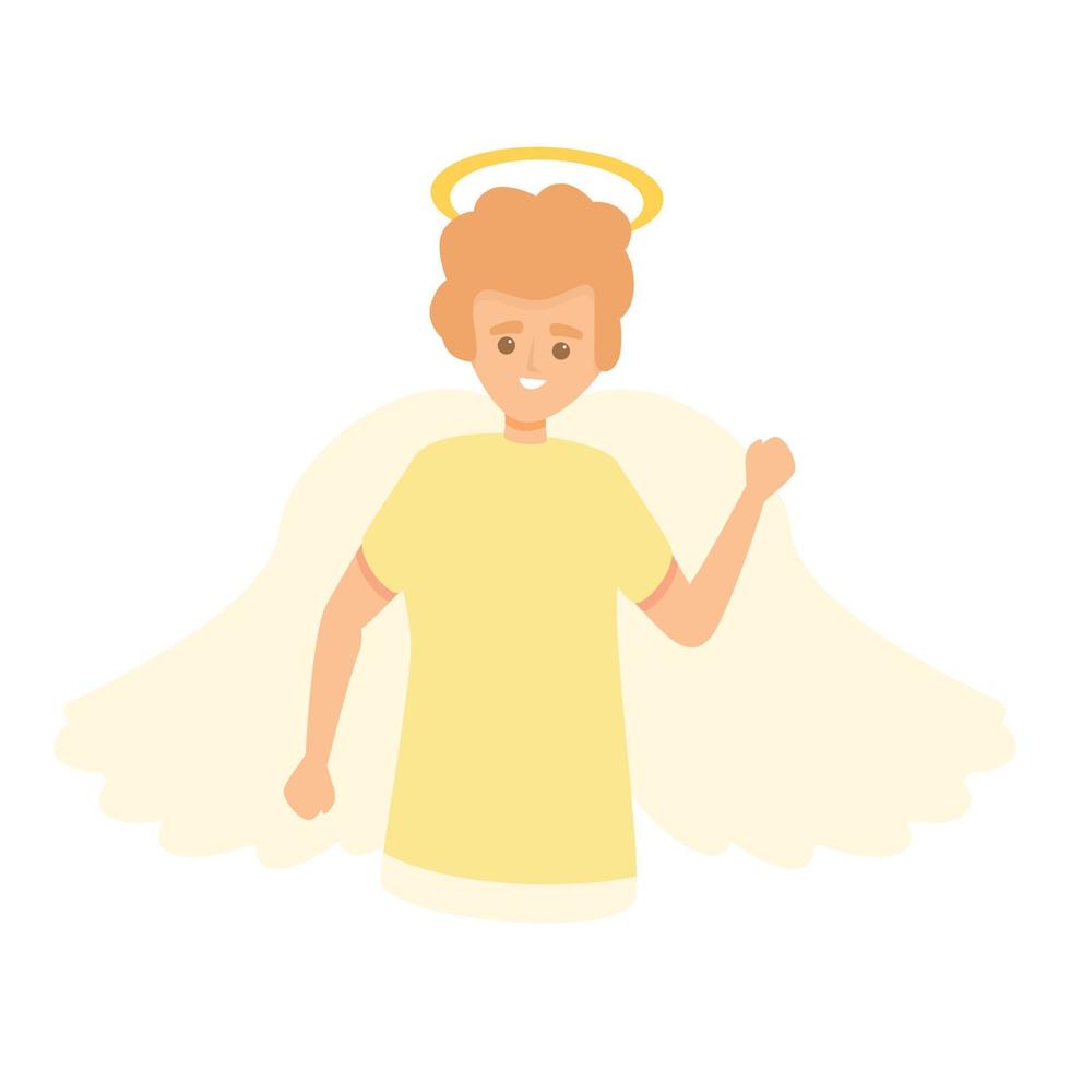 Heaven angel icon, cartoon style vector