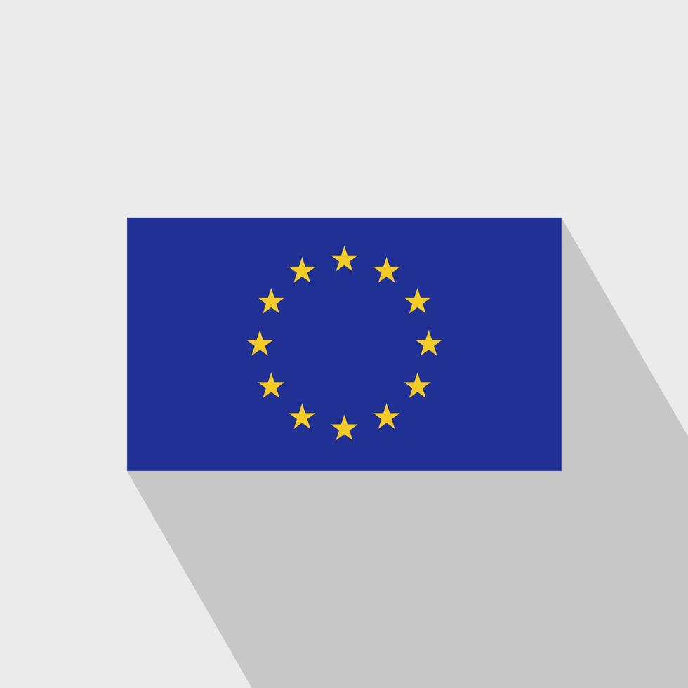 European Union flag Long Shadow design vector