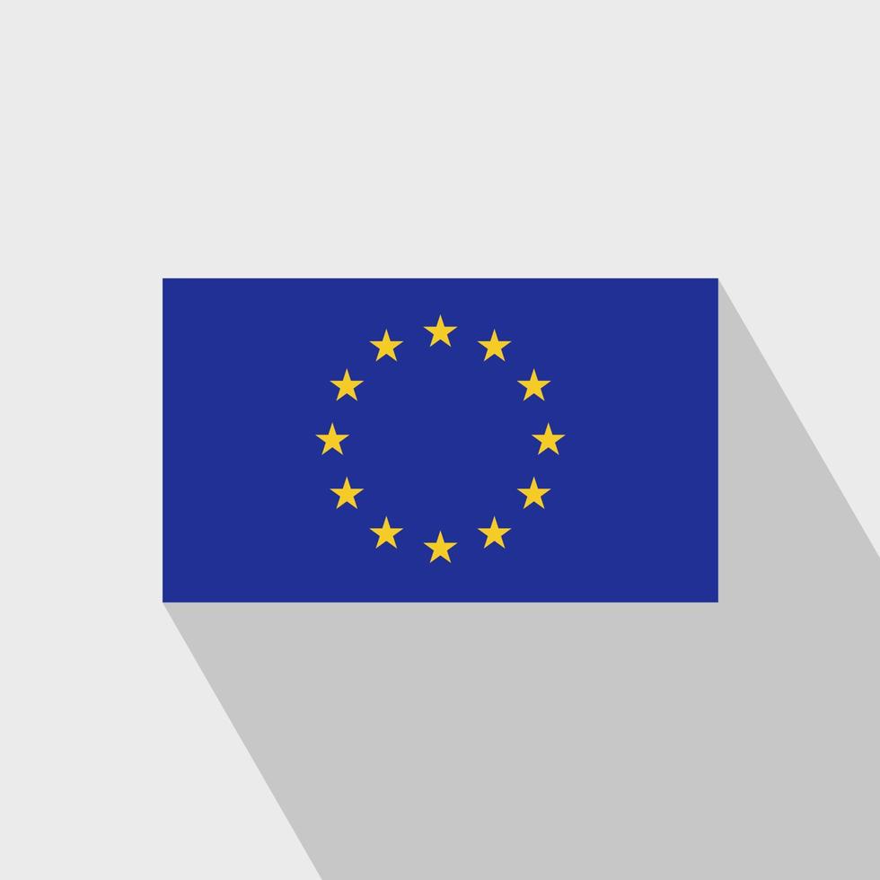 vector de diseño de sombra larga de bandera de unión europea