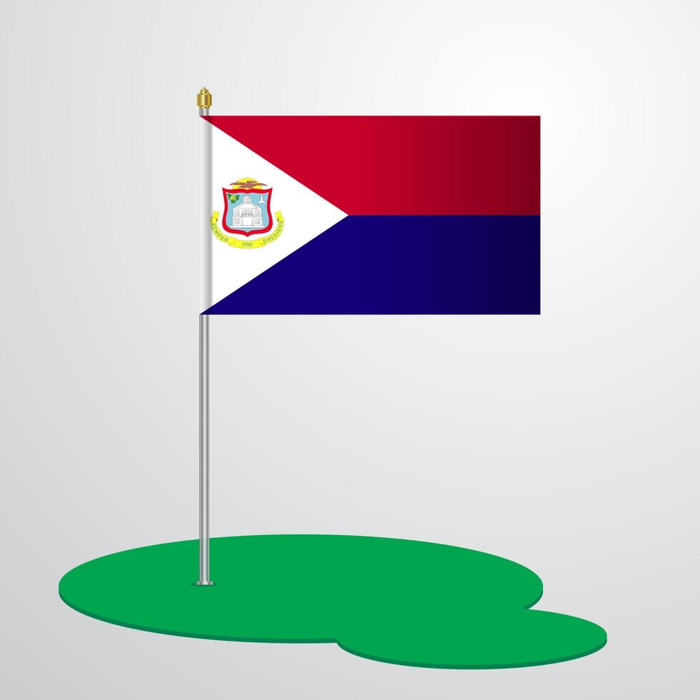 SaintMartin Flag Pole vector