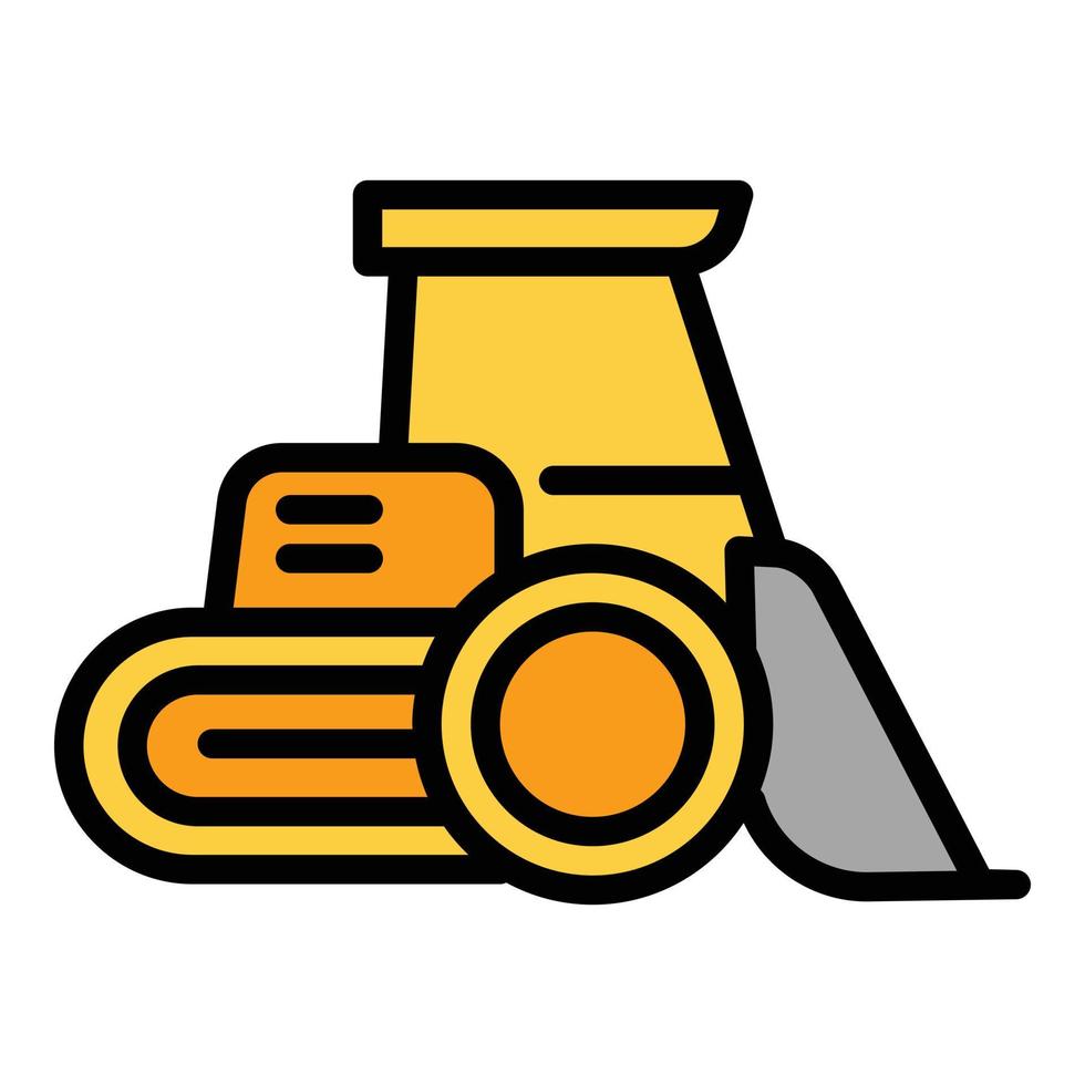 Grain excavator icon outline vector. Tractor machinery vector