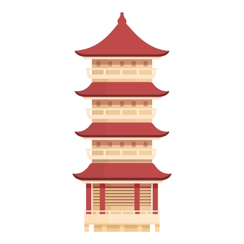 Outing pagoda icon cartoon vector. China building vector