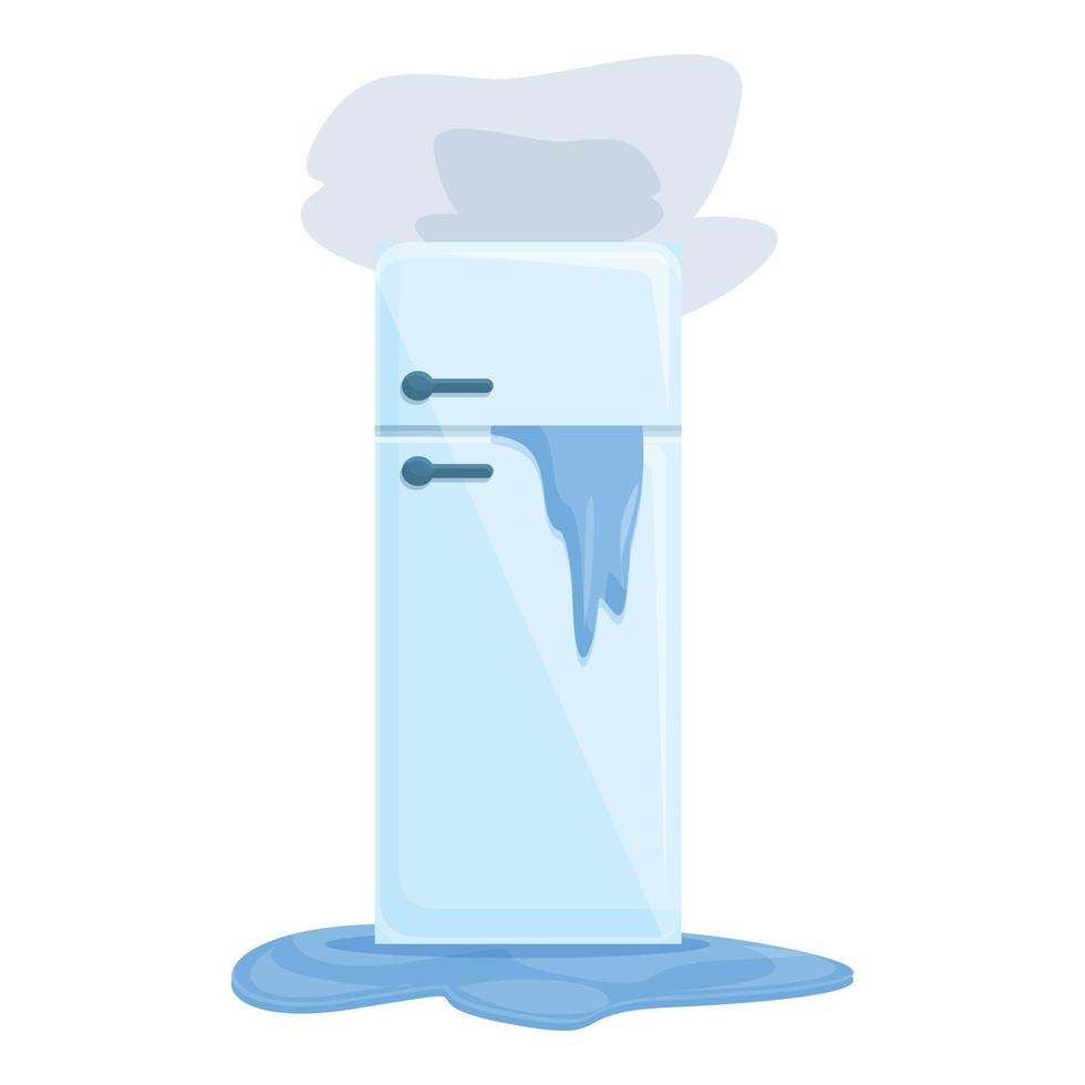 Cool refrigerator repair icon, cartoon style vector