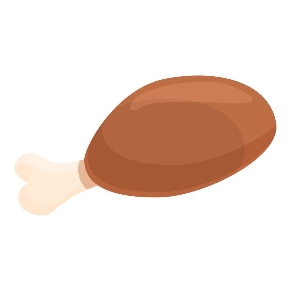 Chicken meat icon cartoon vector. Roast leg vector