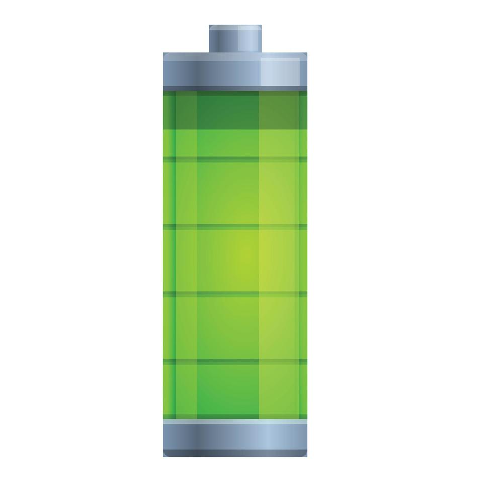 Full level battery icon cartoon vector. Energy charge vector