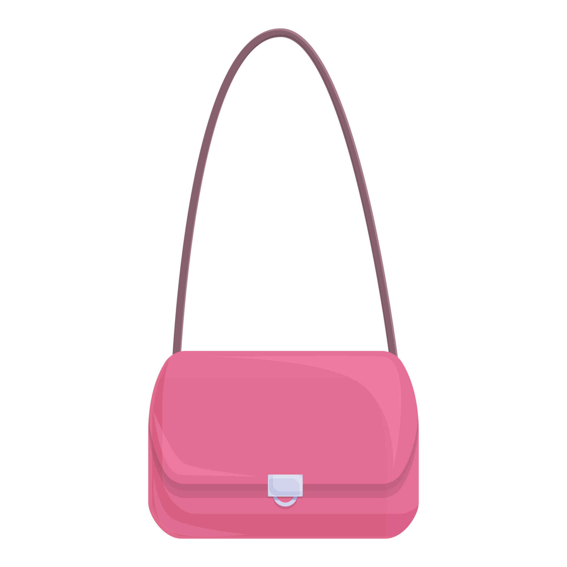 Bolso transparente rosa con zapatos de mujer rosados sobre un fondo blanco