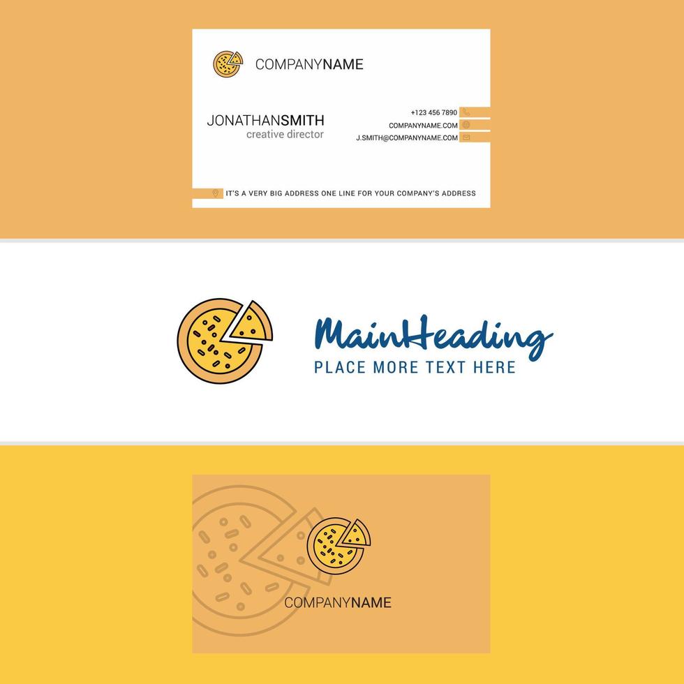 Beautiful Pizza Logo and business card vertical Design Vector