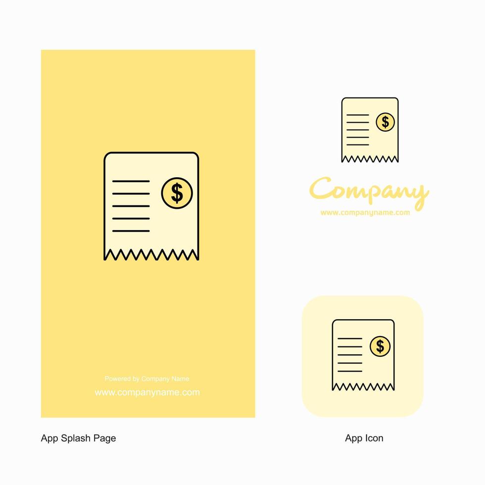 Invoice Company Logo App Icon and Splash Page Design Creative Business App Design Elements vector