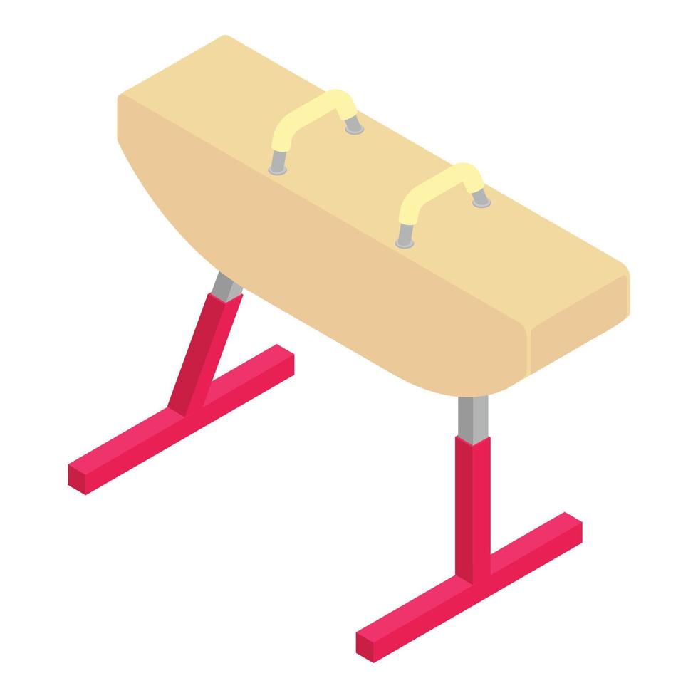 Gymnastics pommel horse icon, isometric style vector