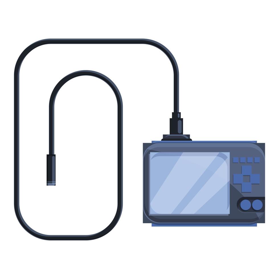 Camera endoscope icon, cartoon style vector