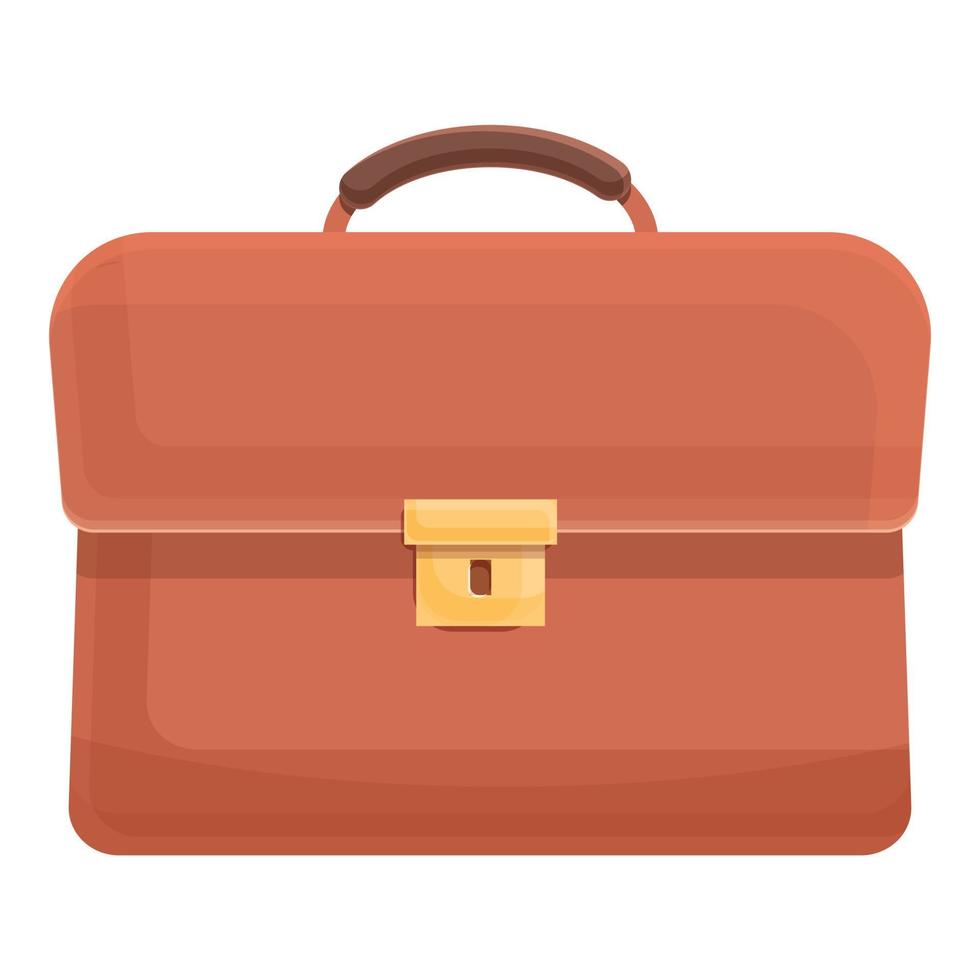 Style briefcase icon, cartoon style vector