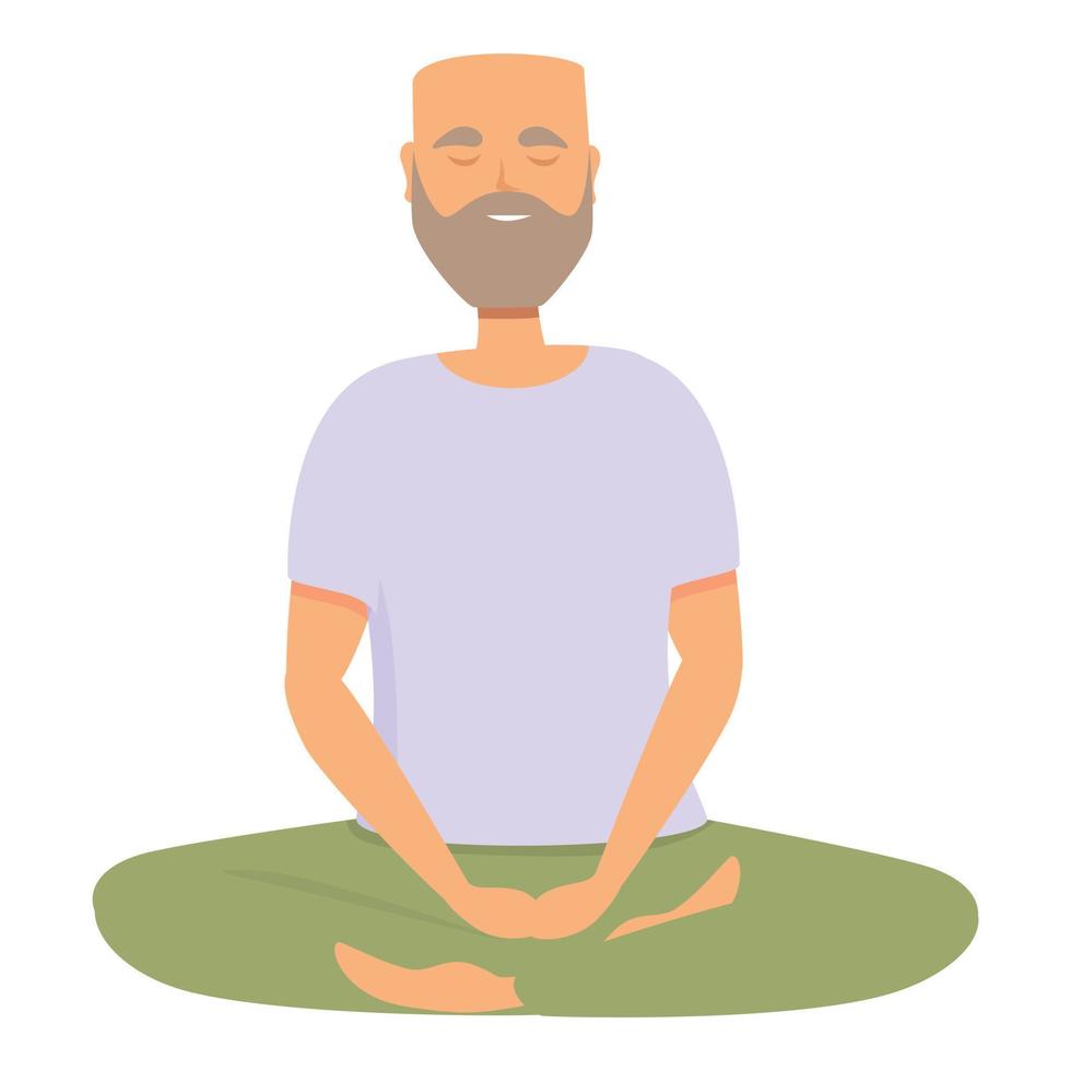 Calm meditation icon cartoon vector. Man relax vector