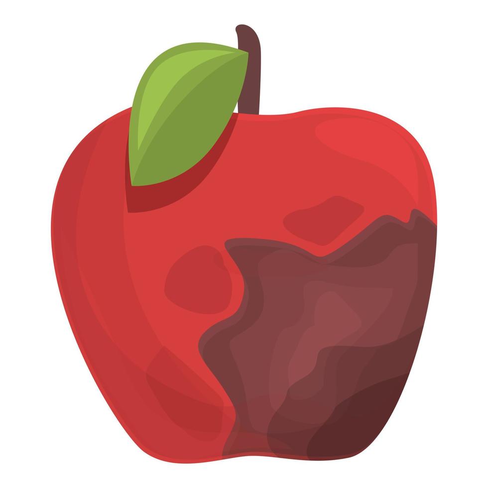 Contaminated apple icon cartoon vector. Food bacteria vector
