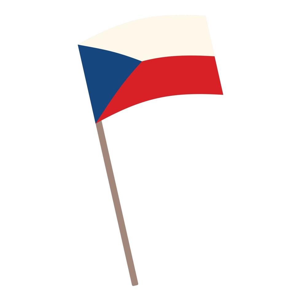 Czech flag icon cartoon vector. Republic travel vector