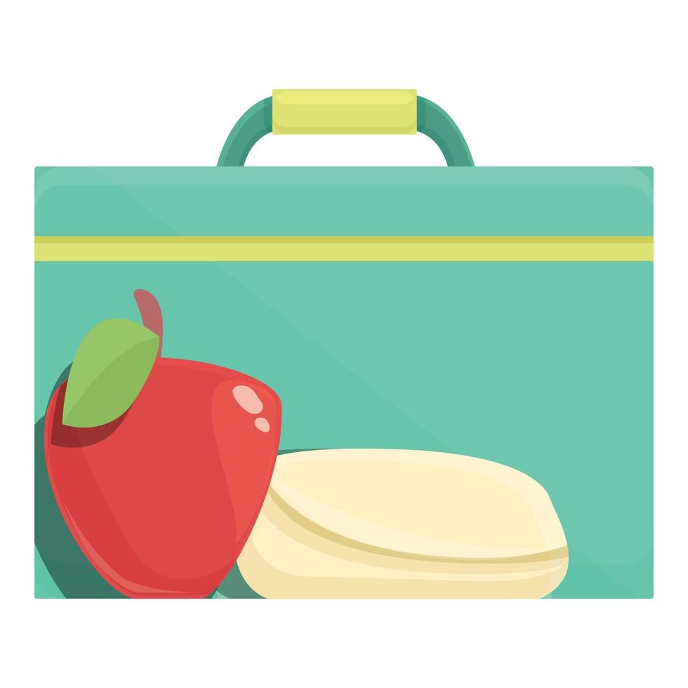 Lunch box icon cartoon vector. Kid food vector