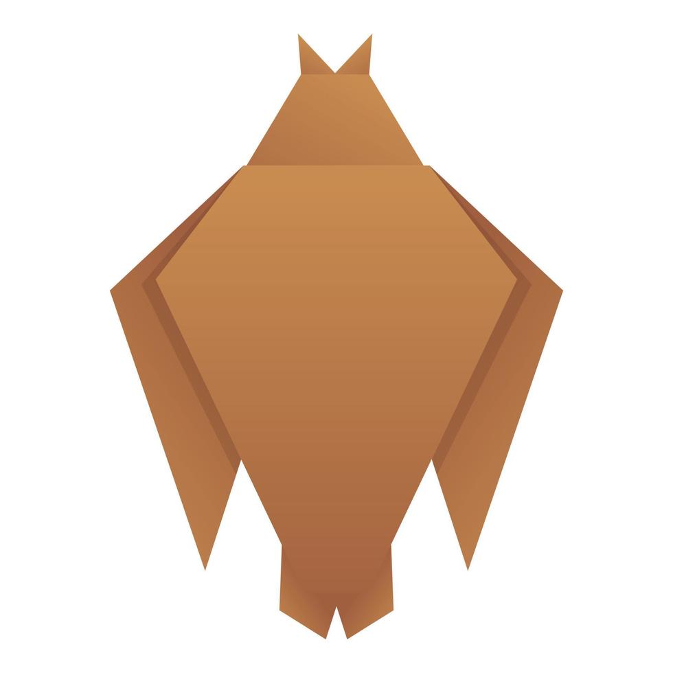 vector de dibujos animados de icono de origami de búho. pájaro de papel