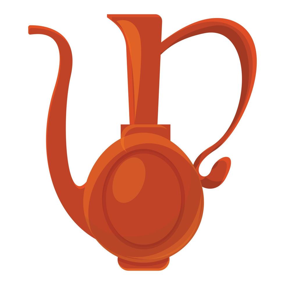 Turkish tea pot icon, cartoon style vector