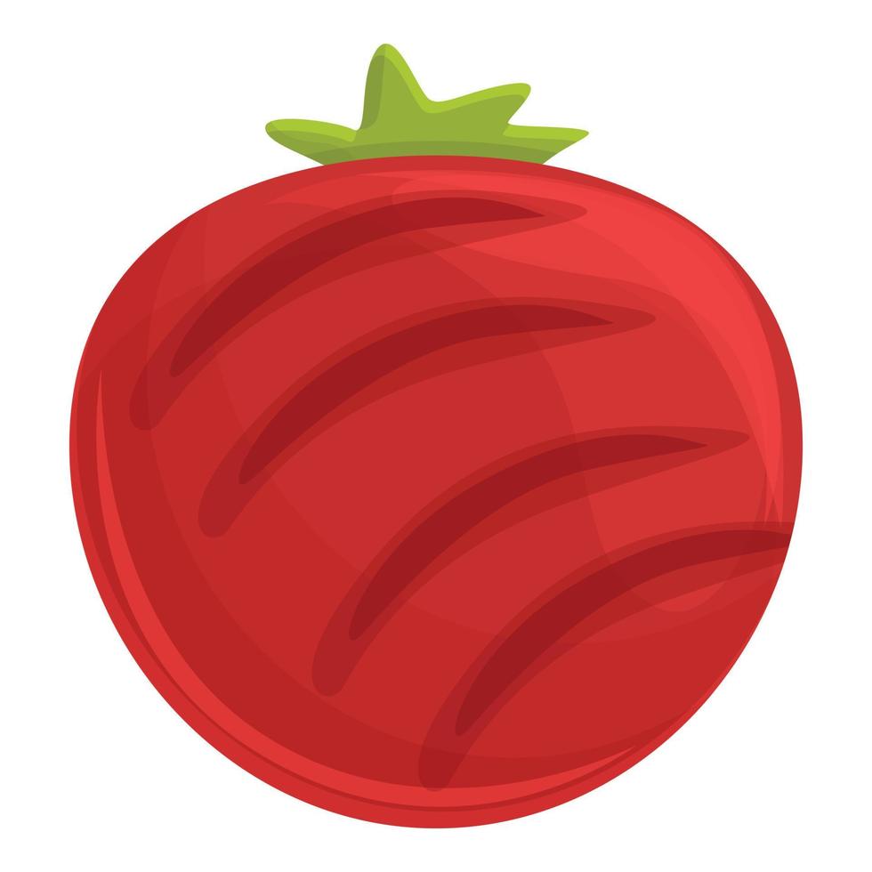 icono de tomate a la parrilla, dibujos animados y estilo plano vector