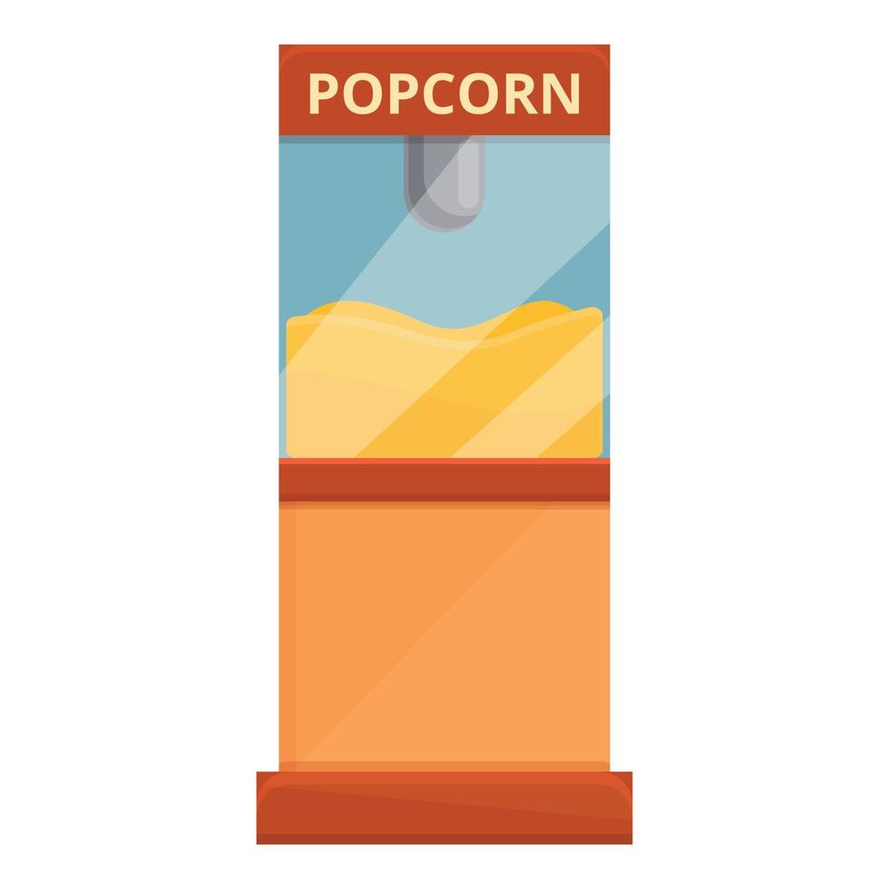 Snack popcorn stand icon, cartoon style vector