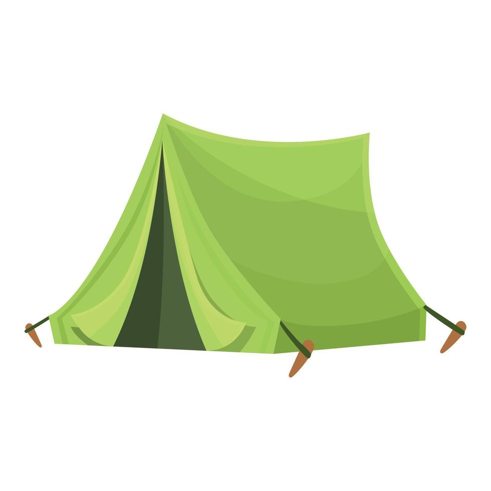 icono de carpa verde, estilo de dibujos animados vector