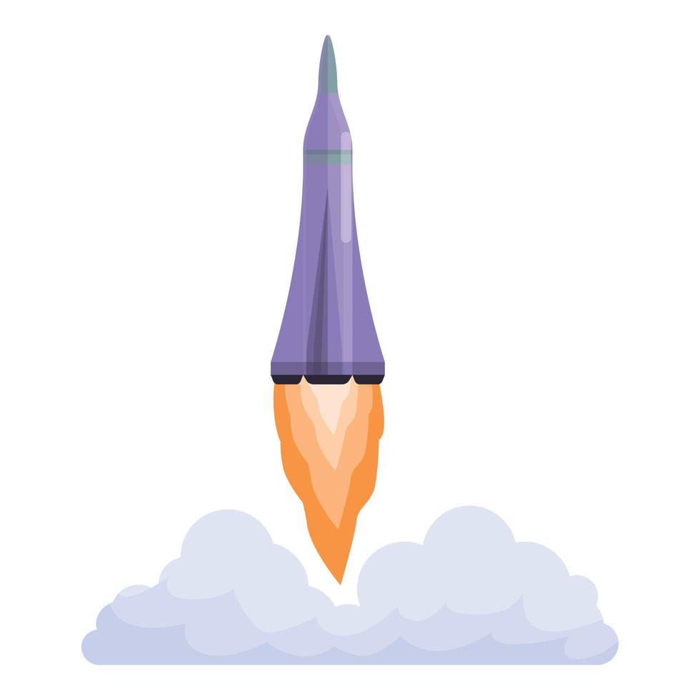 Spacecraft launch mistake icon, cartoon style vector