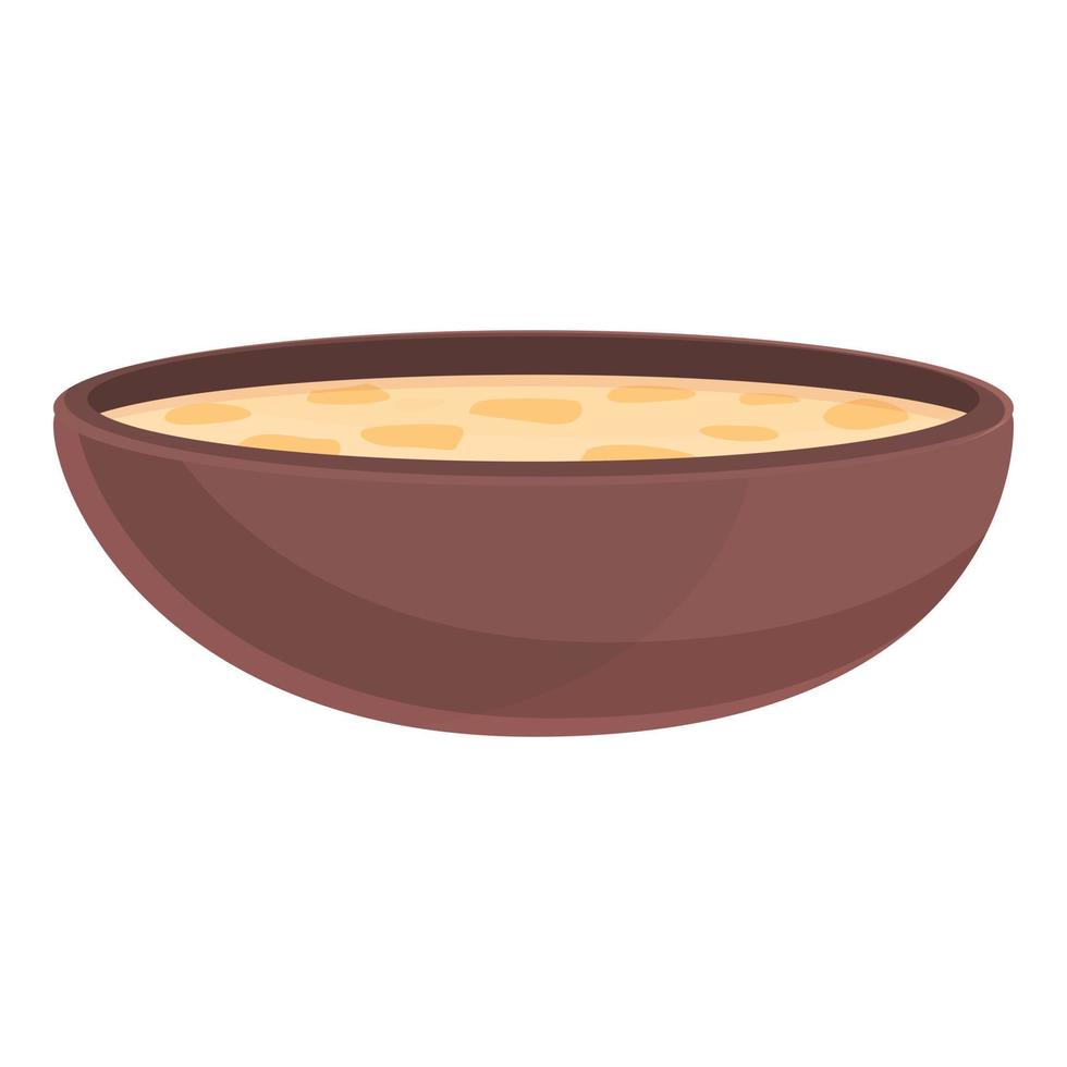 vector de dibujos animados de icono de sopa de queso. plato de caldo de crema