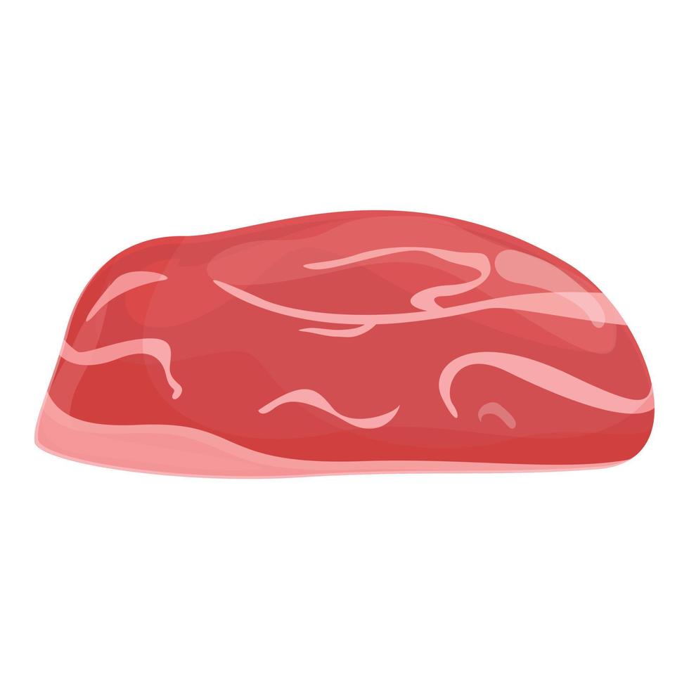 Raw red meat icon cartoon vector. Pork food vector