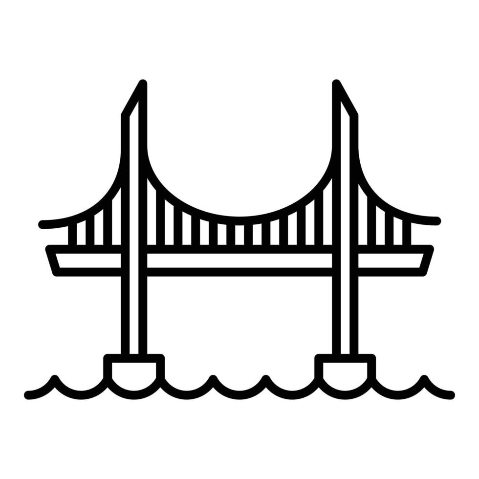 icono de puente alto, estilo de esquema vector