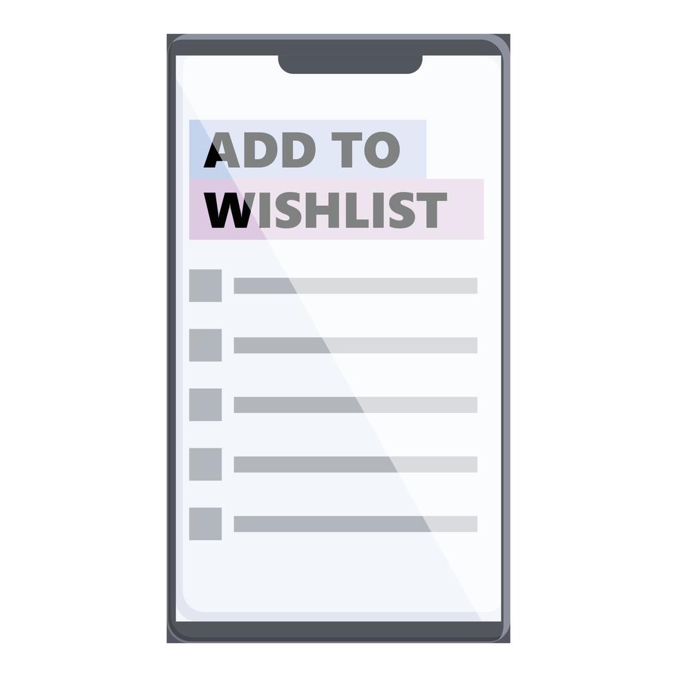 Add to wishlist icon cartoon vector. Store list vector